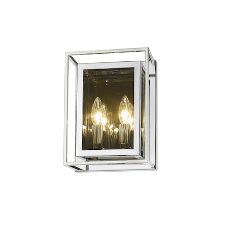 Z-Lite Infinity 2 Light Wall Sconce, Chrome & Smoke 802-2S-CH